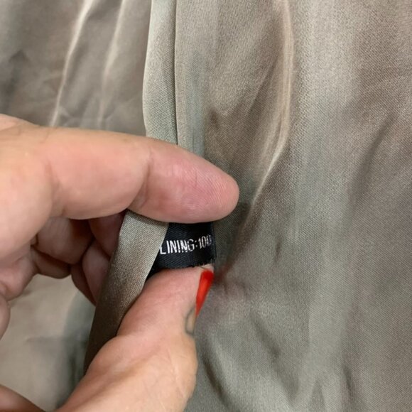 Womens L Mink Fur Coat Brown With Tassel Belt Ribbed Corded Short Length - Picture 7 of 16